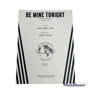 1951 Be Mine Tonight Maria Teresa Lara Vintage Sheet Music Peer International